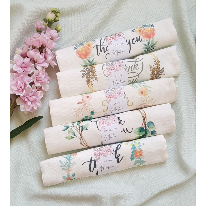 (1เซต50ชิ้น/ชิ้นละ24บาท) ของชำร่วย ถุงผ้าลดโลกร้อนคละลาย