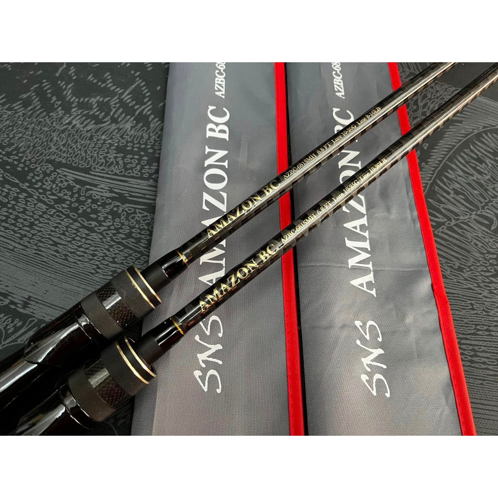 คันตีเหยื่อปลอมเอสเอ็นเอส SNS Amazon BC ทั้งเบท และสปินนิ่ง ยาว 6 ฟุต 8 เวท 8-16lb และ 10-20lb ท่อนเ