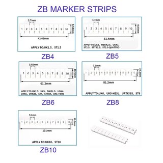 ZB4 ZB5 ZB6 ZB8 ZB10 ป้ายเทอร์มินอลมาร์ค แถบป้ายสำหรับเทอร์ม…