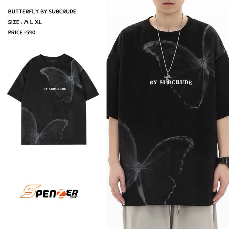 [พร้อมส่ง] Spenzer.street | butterfly by subcrude โอเวอร์ไซส์ เสื้อผ้าสตรีท เนื้อผ้าดี ทันกระแส unisex 2024 ขายดี