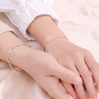 GLAMOR💕รักเธอ กําไลคู่รัก Love Without End กําไลคู่ รักกันตลอดไป ข้อมือเงิน 925 สร้อยข้อมือคู่