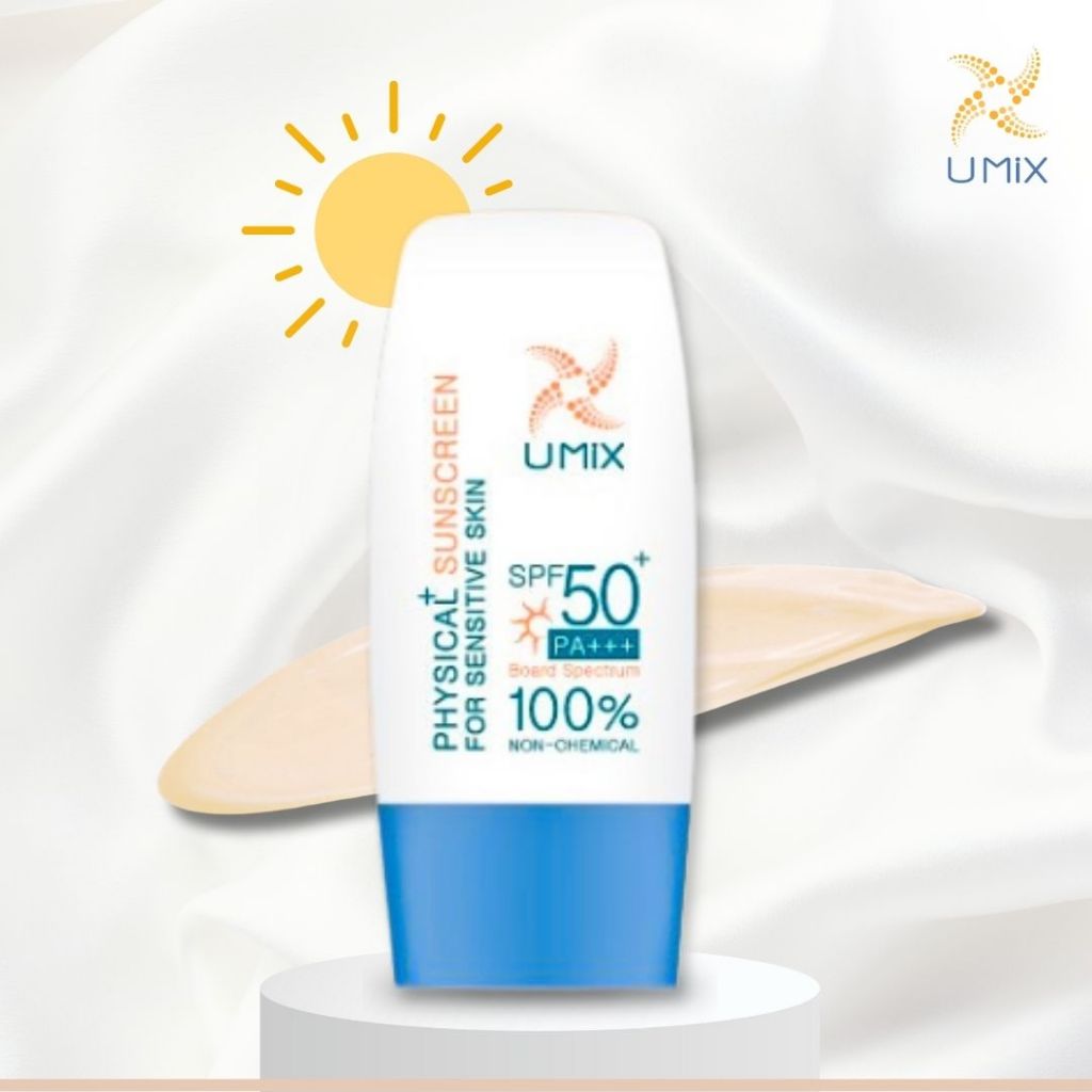 Umix Physical Plus Sunscreen SPF50 PA+++ (White)  ครีมกันแดดสูตรฟิสิคอล