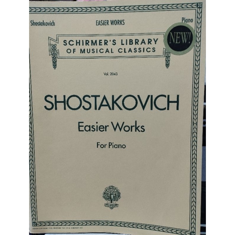 SHOSTAKOVICH - EASIER WORKS FOR PIANO V.2043/073999877038/ลดพิเศษปกหน้าหลังมีรอยเปื้ิอน