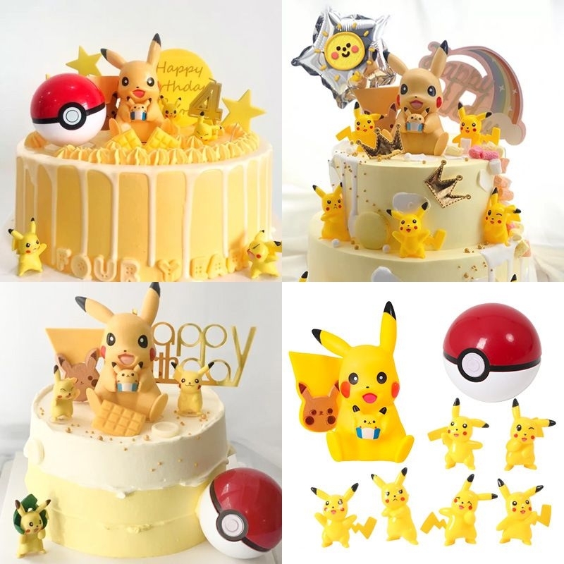 โมเดลปิกาจู โปเกม่อนจำลอง ของตกแต่งเค้ก พร้อมส่งจ้า