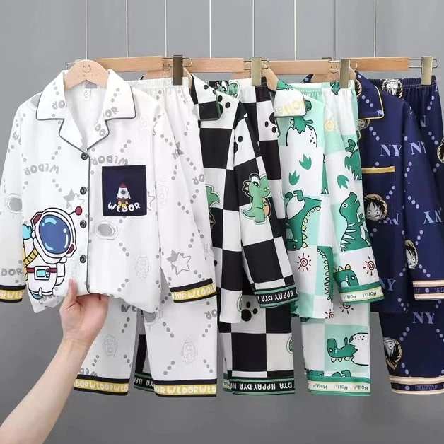 ชุดนอนเด็กชายตัวใหญ่ เสื้อผ้าเด็กชายอ้วน ผ้าฝ้ายคุณภาพดี นุ่มสบายระบายอากาศได้ดี 109