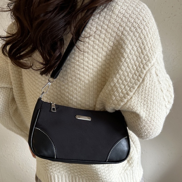 Fashion กระเป๋าสะพายข้าง ผ้าไนล่อน สีพื้น สำหรับผูหญิง แฟชั่นสไตล์เกาหลี พร้อมส่งจากไทย B-827