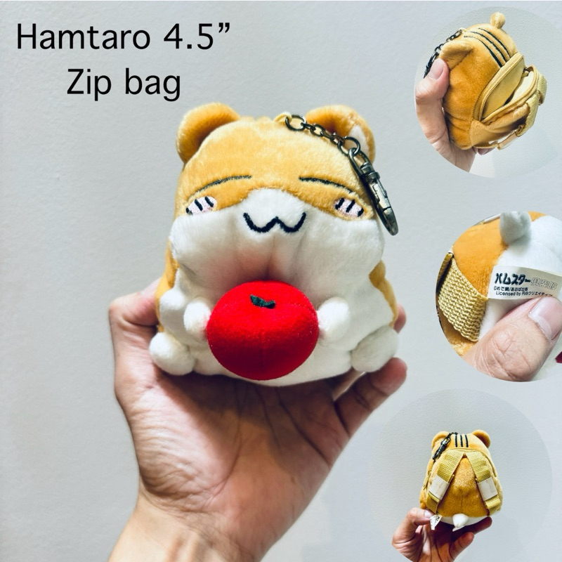 #ตุ๊กตา กระเป๋าซิป #หนู #แฮมสเตอร์ แฮมทาโร่ #หายาก #ขนาด4.5” #ลิขสิทธิ์แท้ #Hamster Hamtaro #plush #