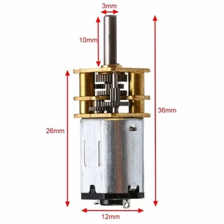 N20 DC 3v-12v 60Rpm มอเตอร์เกียร์ไฟฟ้า ช้าขนาดเล็กเกียร์โลหะลดเกียร์