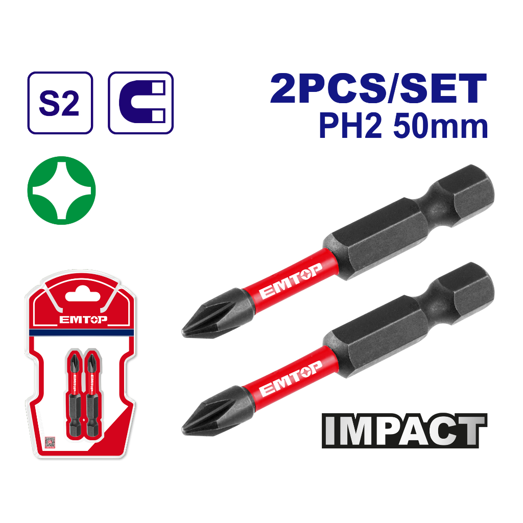 EMTOP ดอกไขควงกระแทก+ รุ่น ESBTM5PH250