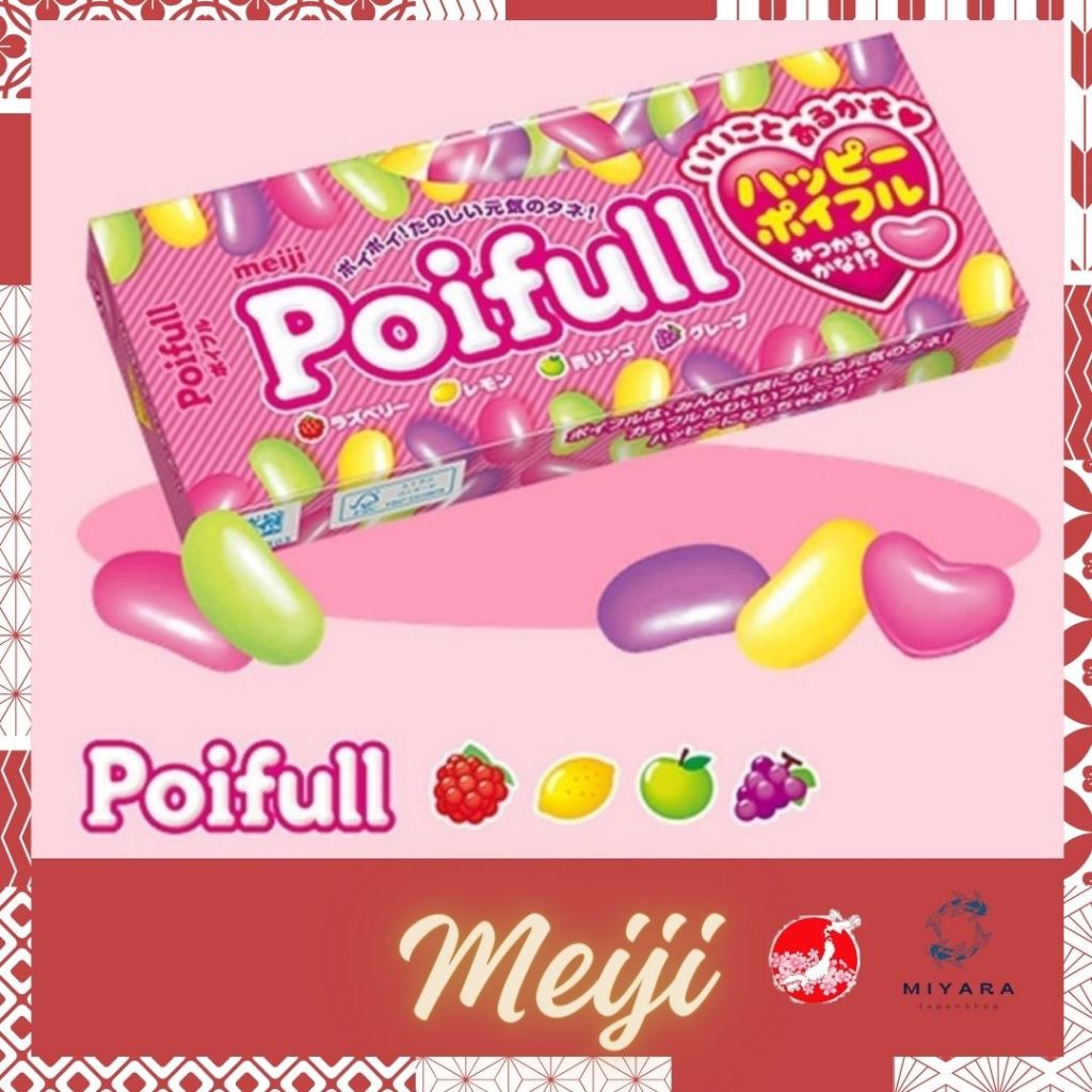 Made IN JAPAN Meiji Poiful ขนมขบเคี้ยว อาหาร และเครื่องดื่ม ญี่ปุ่น 53 กรัม รสชุ่มฉ่ํา สําหรับผู้หญิ