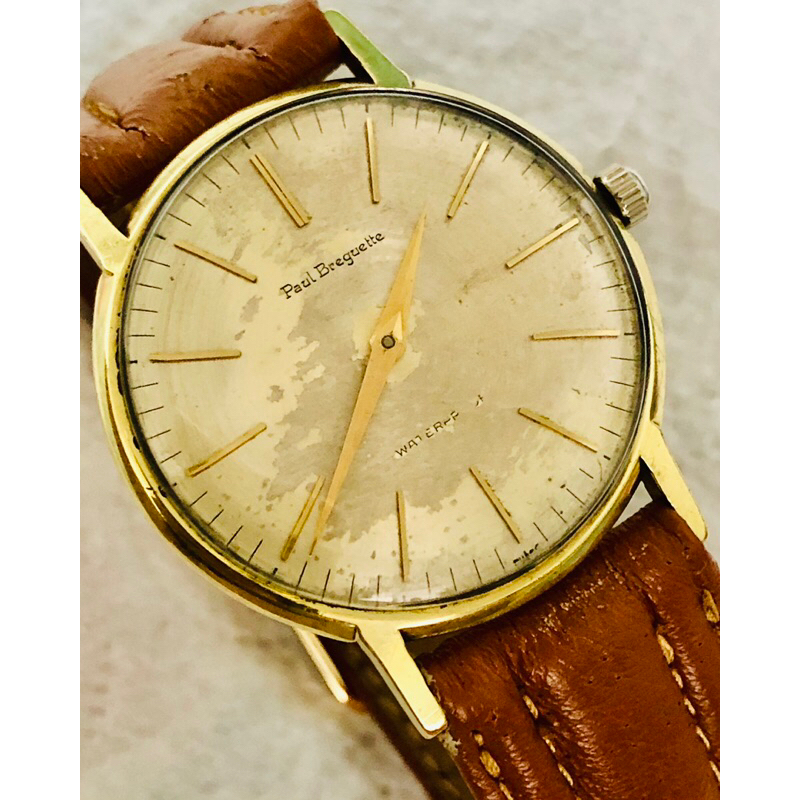 นาฬิกา Vintage Paul Breguette 40 Micron Gold Manual Wind Swiss Made นาฬิกาเก่าโบราณ หายาก