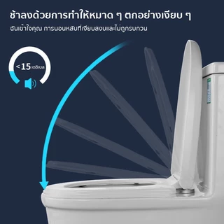 ฝารองนั่งชักโครก รูปทรง U/V/O ฝารองนั่งปิดแบบนุ่มนวล ฝาชักโครก แข็งแกร่ง ใช้ได้ทุกยี่ห้อ