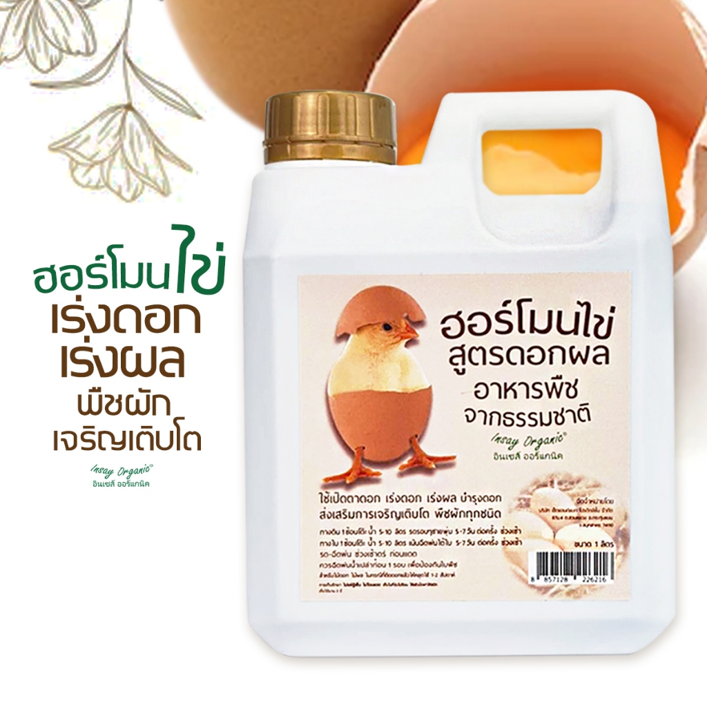 ฮอร์โมนไข่ INSAY โปรตีนดีแลต เปิดตาดอก บำรุงดอก บำรุงผล ส่งเสริมพืชผักเจริญเติบโต ขนาด 1 ลิตร