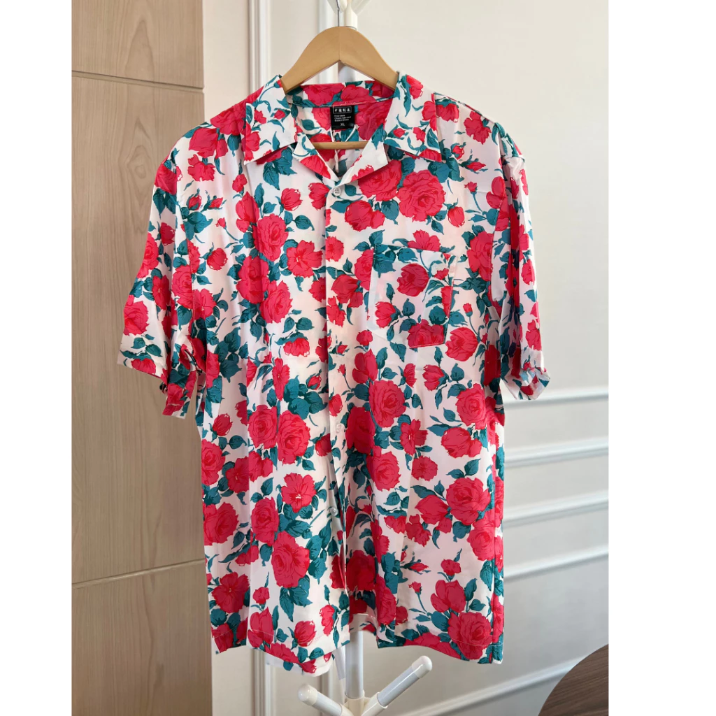 เสื้อฮาวายแขนสั้นลายกุหลาบแดง Red Rose Hawaii Shirt thumbnail 6