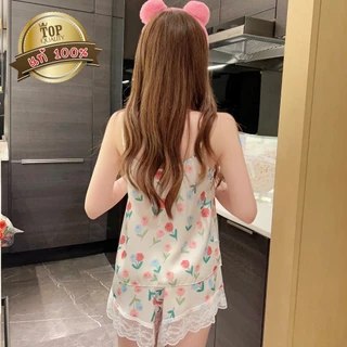 ชุดนอนซาติน ชุดนอนเสื้อกางเกง 👑เกรดแท้พรีเมี่ยม 💞ไซต์ M-5XL นน 40-100 kg เนื้อผ้าใส่สบาย SET-S546