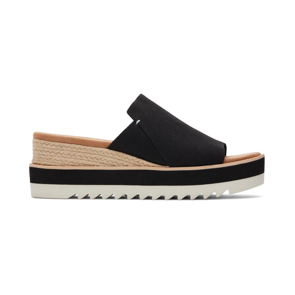 TOMS รองเท้าลำลองผู้หญิง รุ่น Diana Mule Black Heavy Canvas (CC) รองเท้าลิขสิทธิ์แท้