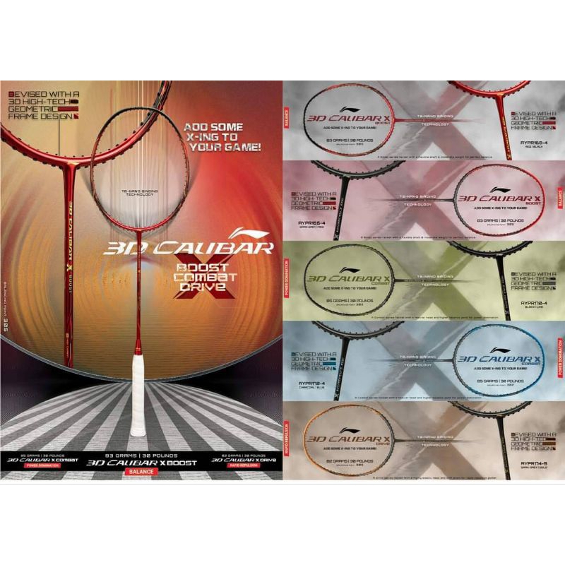 ไม้แบดมินตัน Li-Ning รุ่น 3D Calibar X Combat, Boost, Drive
