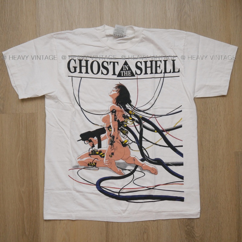 GHOST IN THE SHELL ป้าย Bootleg แท้100% เสื้อหนัง การ์ตูน วินเทจ heavy vintage shirt ผ้าขาว