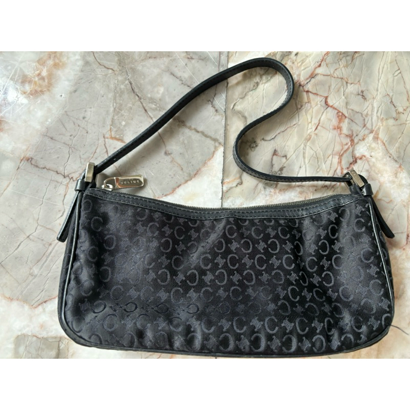 Celine Black Vintage Handle Nylon Bag