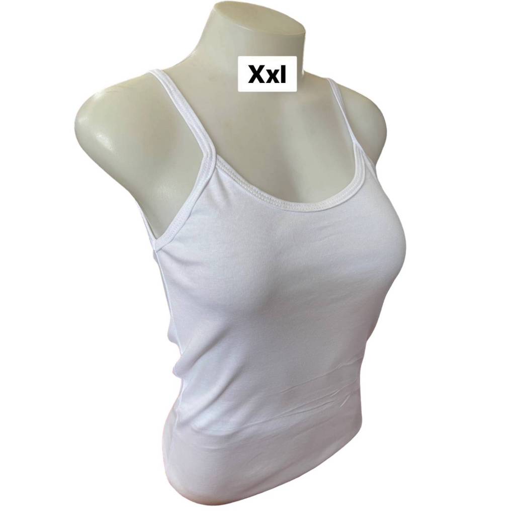เสื้อสายเดี่ยวบิ๊กไซส์XL-XXL เต็มตัว (ผ้าคอตตอน) สาวอวบ​ บิ๊ก​ไซส์ เนื้อผ้ายืดได้อีกตามตัว ไม่อึดอัด สีไม่ตก