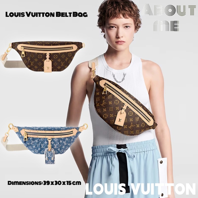หลุยส์วิตตอง ✨Louis Vuitton High Rise Belt Bag ✨กระเป๋าเข็มขัดผู้หญิงผ้าเดนิม