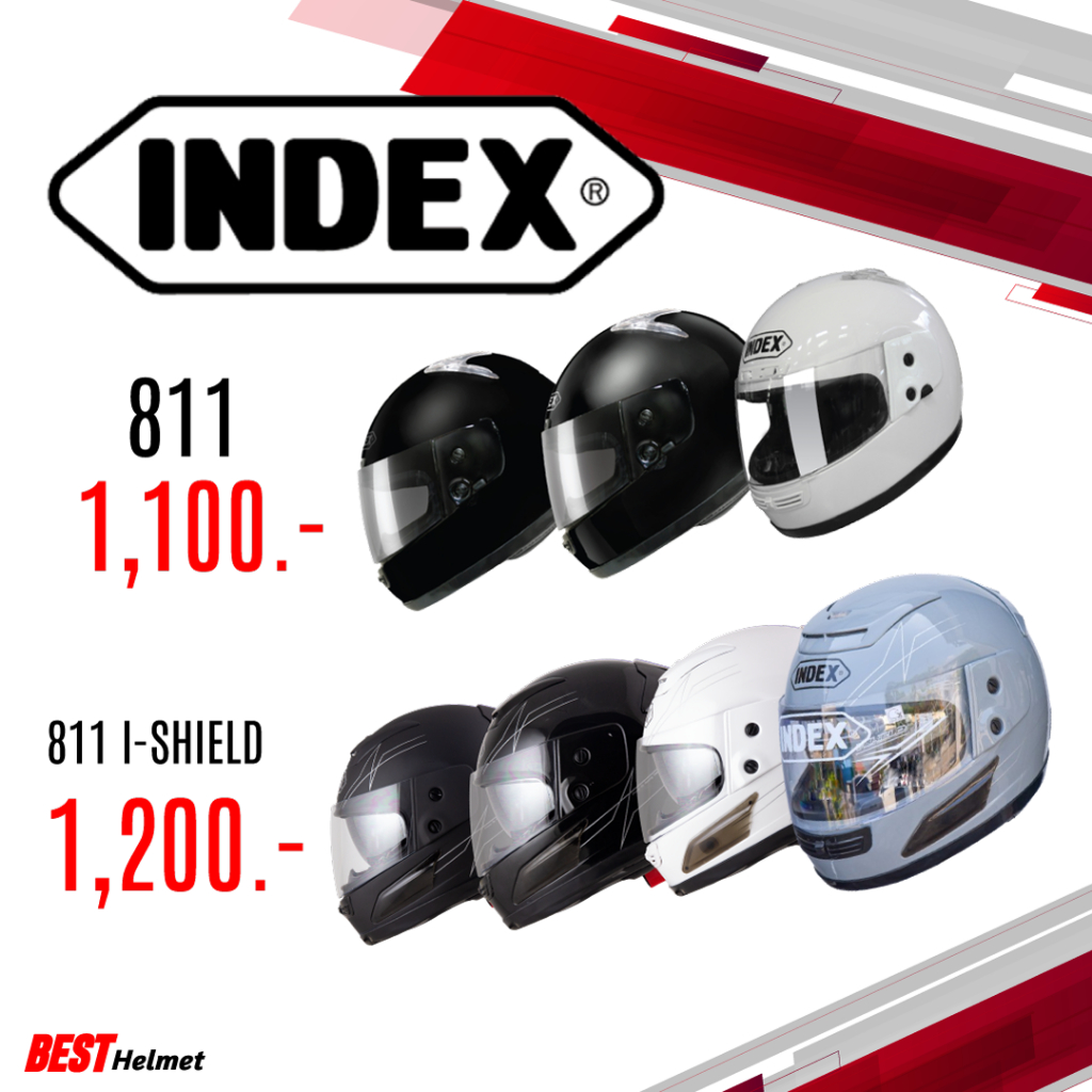 หมวกกันน็อค Index 811 และ 811 I-shield ฟรีไซส์ขนาด 59-60 ซ.ม.