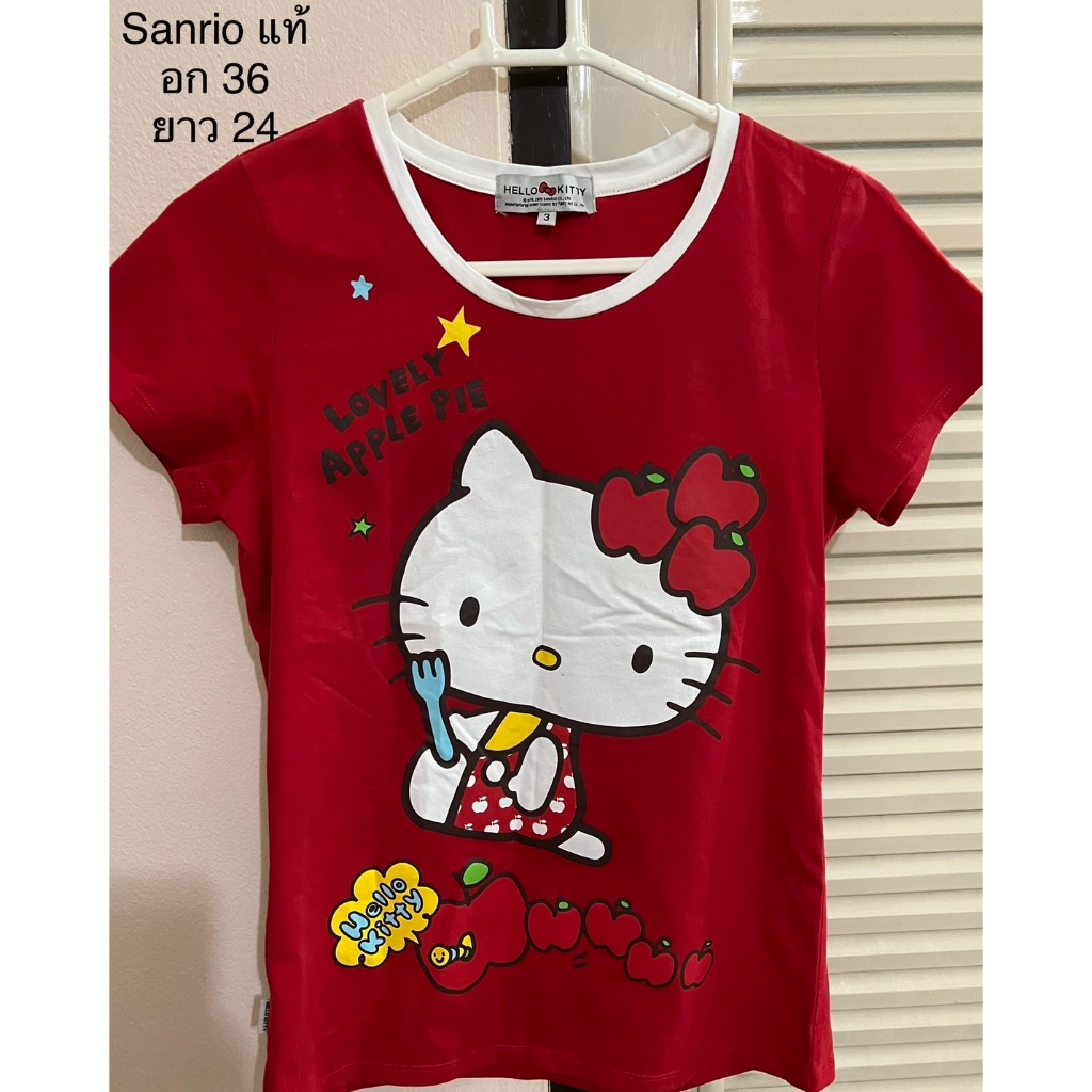 เสื้อยืด Sanrio Hello Kitty (มือสอง สภาพดี) เนื้อผ้าดี สีสดใส❤️