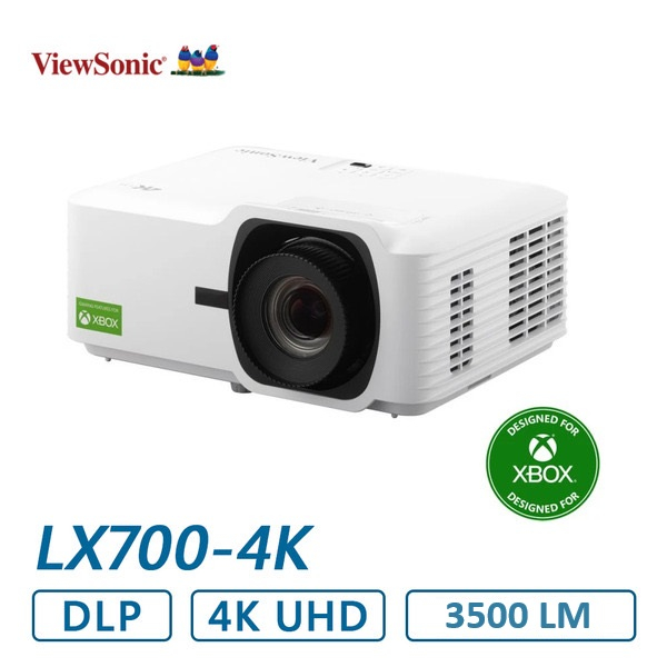 ViewSonic LX700-4K UHD 3500 Lumens Laser Projector, 4.2ms Response Time, 240Hz Refresh Rate, Dual HD