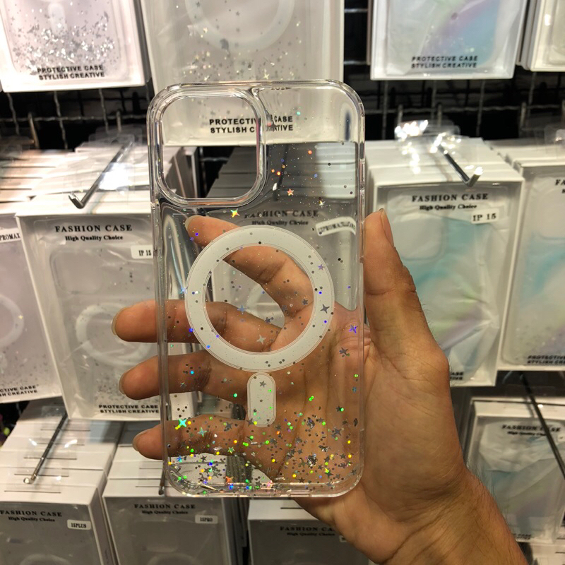 เคสมือถือลายดาวกริตเตอร์น่ารักสำหลับรุ่น iphone 11 12/12pro 12promax 13/14 13pro 13promax 14promax 15 15pro 15promax