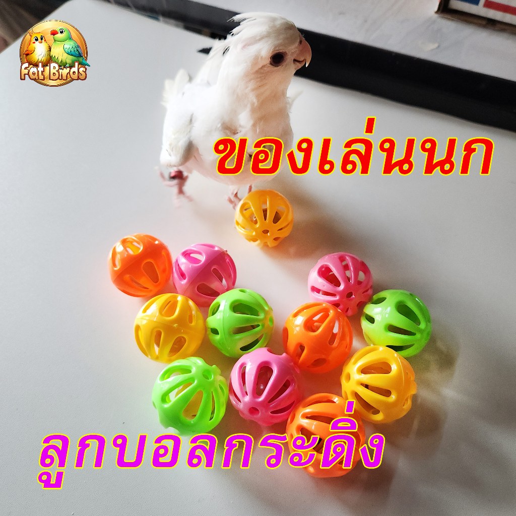 ลูกบอลกระดิ่ง (คละสี) ของเล่นนกแก้ว ของเล่นสัตว์เลี้ยง แบ่งขายเป็นลูกราคาถูก