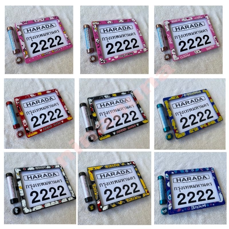 กรอบทะเบียน #รถมอเตอร์ไซด์ #ลายการ์ตูน แถมแคปชูลลายเดียวกัน กันน้ำ100% ใส่ได้ทุกรุ่นจ้า รุ่นตอง2222