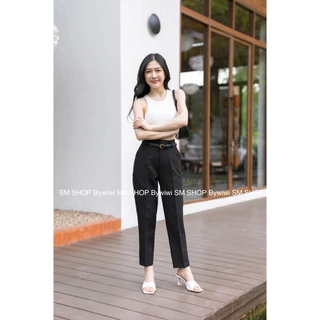 รุ่น A2 กางเกงขากระบอกเล็ก หูคู่รุ่นใหม่ ผ้าไอวี่&ผ้าเปเป้ S-2XL ป้าย SMSHOP พร้อมส่ง