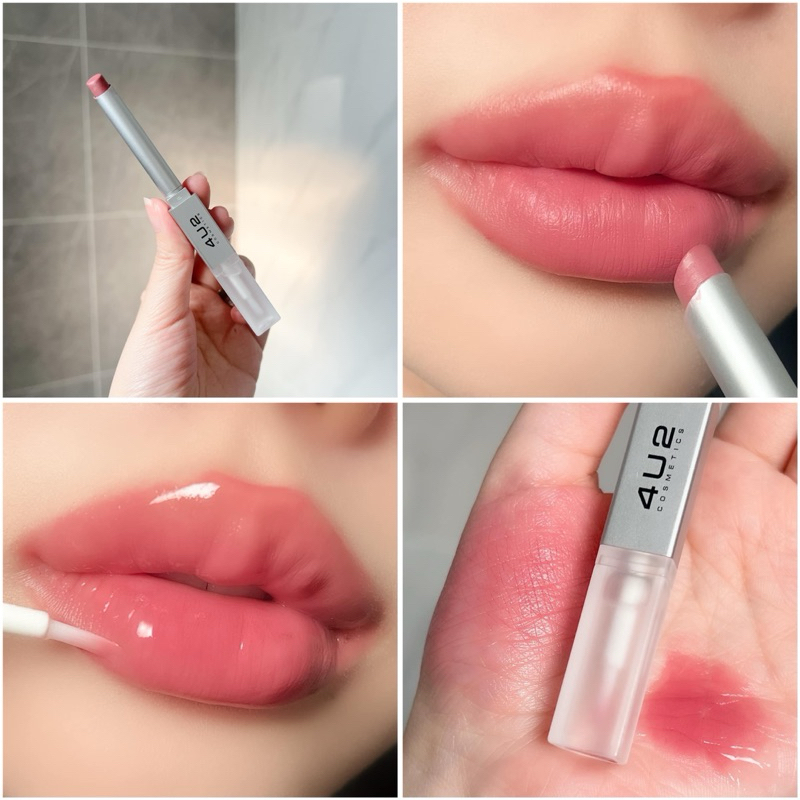 ลิปใหม่ 4U2 จะแมท หรือ กลอสคือจบในแท่งเดียว แนะนำเบอร์ 08 สีชมพู mlbb ใช้ได้ทุกวันทาฝั่งแมทแล้วทากลอ