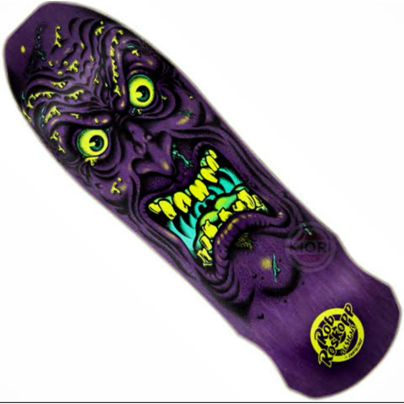 แผ่นสเก็ตบอร์ดลิมิเต็ดจาก Santa Cruz Skateboards Rob Roskopp Face Reissue deck สีม่วง ของแท้ ราคาพิเ