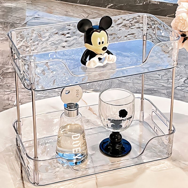 ชั้นวางของ 2 ชั้น อะคริลิคใส ถอดได้ ใช้งานได้หลายแบบ ชั้นวางเครื่องสำอางค์ สกินแคร์ เครื่องเขียน - รูปที่ 6