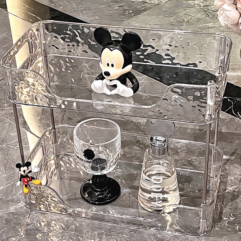 ชั้นวางของ 2 ชั้น อะคริลิคใส ถอดได้ ใช้งานได้หลายแบบ ชั้นวางเครื่องสำอางค์ สกินแคร์ เครื่องเขียน - รูปที่ 7