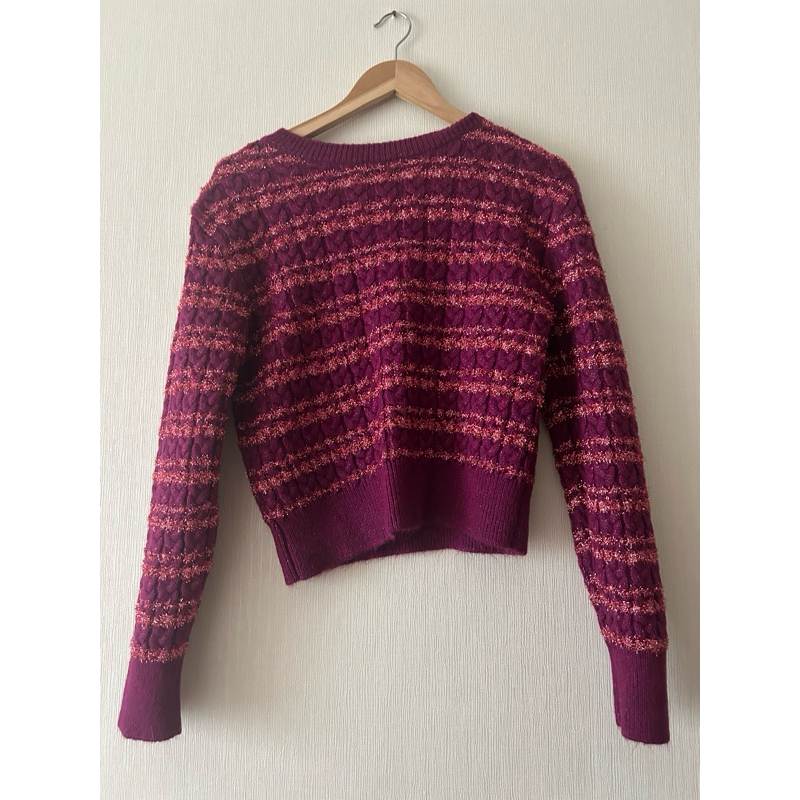 สเวตเตอร์สีฟรุ๊งฟริ๊ง แบรนด์ MNG size S มือสอง