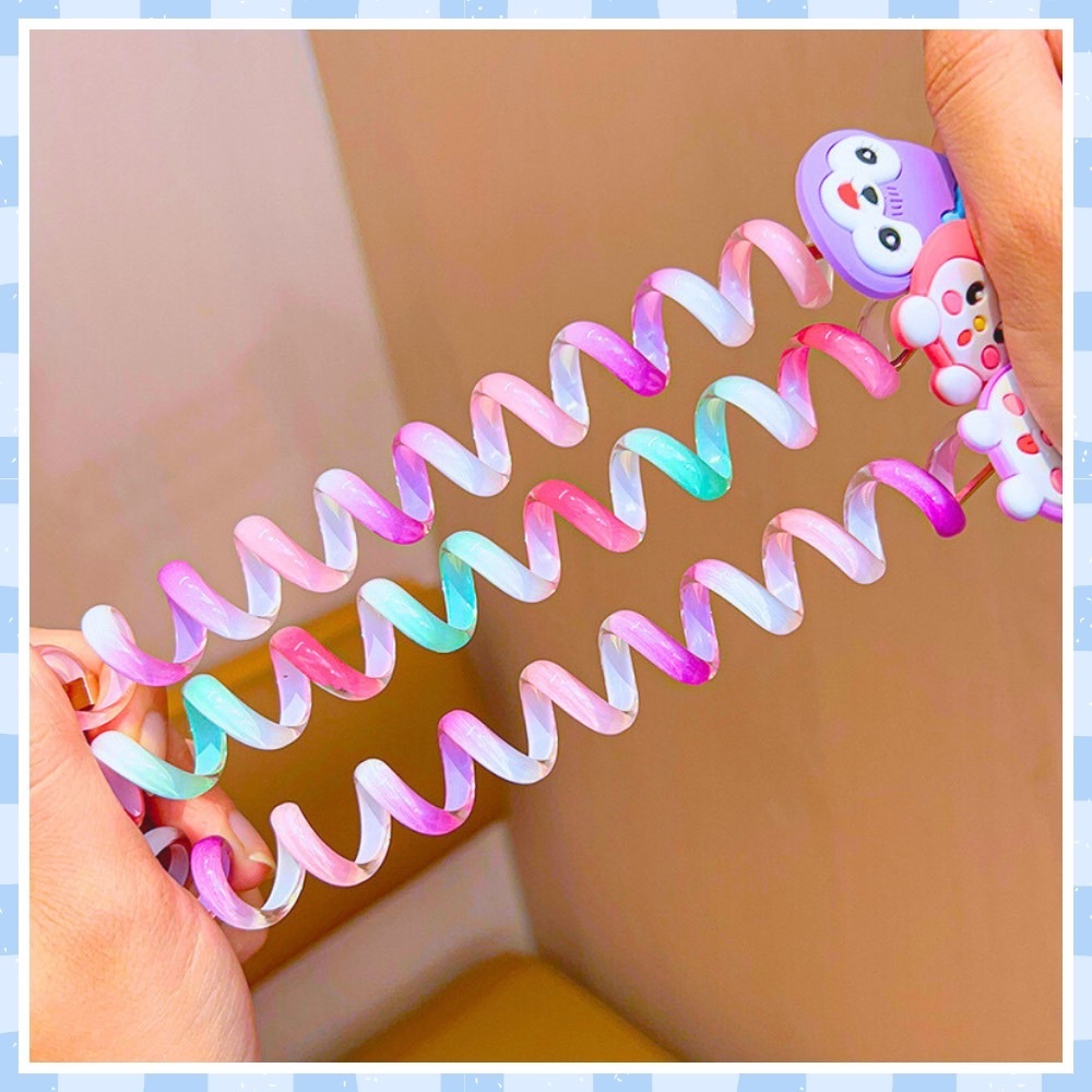 ยางรัดผมแบบเกลียว ยางมัดผมเด็ก รัดผมหางม้า ลายการ์ตูน แฟชั่นเด็กผู้หญิง น่ารัก สีสันสดใส (ราคา 1 ชิ้น) พร้อมส่ง!!! - รูปที่ 3