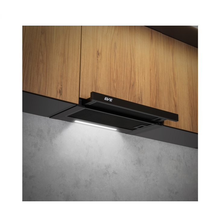 (Eve) เครื่องดูดควันสีดำแบบฝังรางเลื่อน รุ่น HS-BKT62C-60 + เตาไฟฟ้าเซรามิค 2 หัว แบบฝัง HB30-2CEMSC ฟรี แผ่นกรองคาร์บอน รูปที่ 3