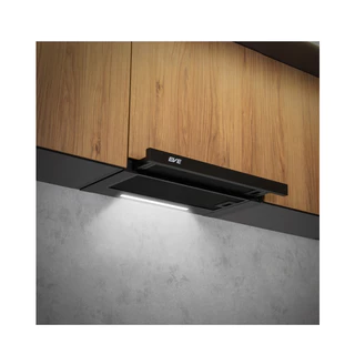 (Eve) เครื่องดูดควันสีดำแบบฝังรางเลื่อน รุ่น HS-BKT62C-60 + เตาไฟฟ้าเซรามิค 2 หัว แบบฝัง HB30-2CEMSC ฟรี แผ่นกรองคาร์บอน