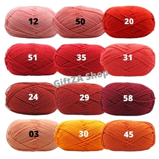 ไหมพรมคอตตอนนม4Ply Milk cotton yarn มากกว่า60 สี ขนาด 50กรัม เนื้อนิ่ม ถักง่าย ถักโครเชต์ พร้อมส่ง