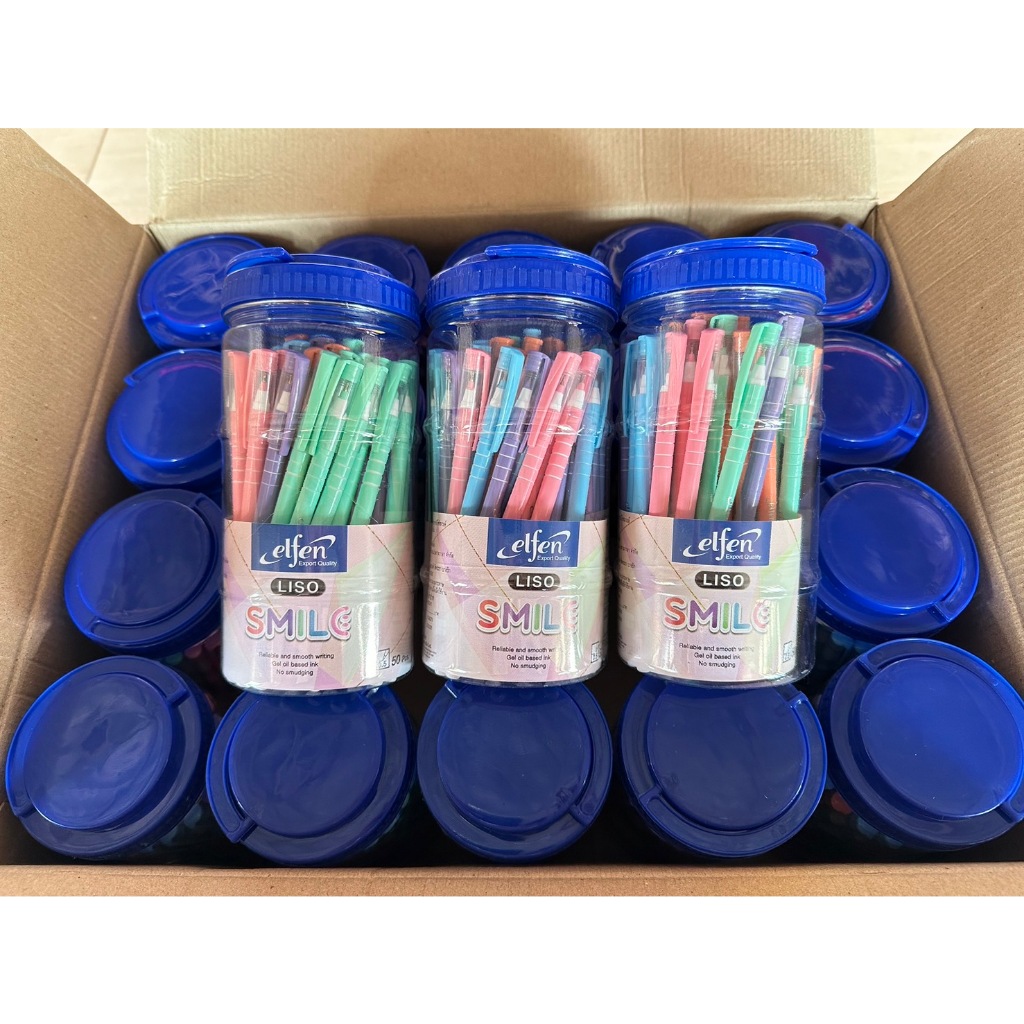 Elfen ปากกาลูกลื่น LISO SMILE หมึกสีน้ำเงิน 0.5 ขายยกลัง ( 1x20 กระปุก )