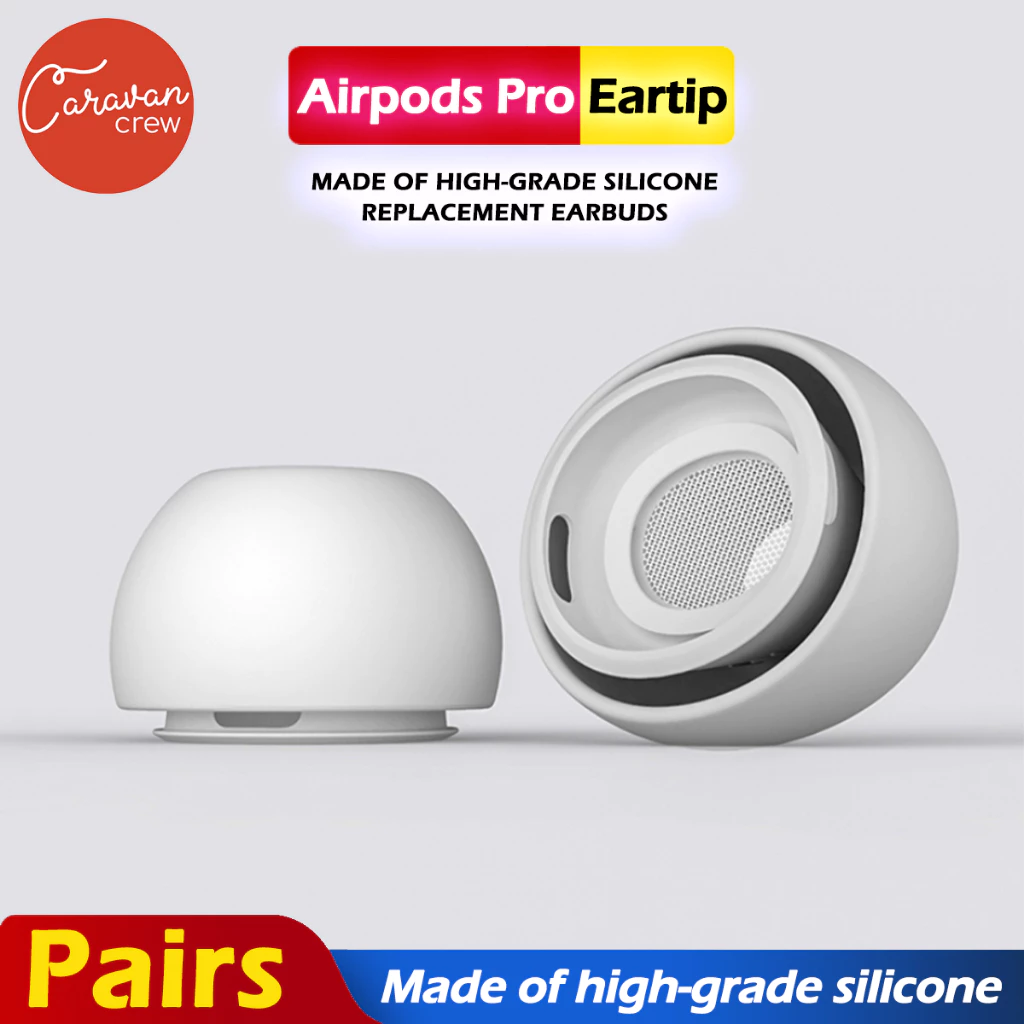 Caravan Crew for Eartips Silicone Replacement Use for แอร์พอดโปร ซิลิโคนจุกทดเเทนสำหรับหูฟัง สีขาว