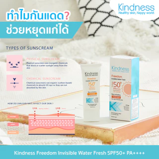 [ซื้อคู่ ถูกกว่า]Kindness Freedom Invisible Water Fresh SPF50+ PA++++ 30ml. x 2