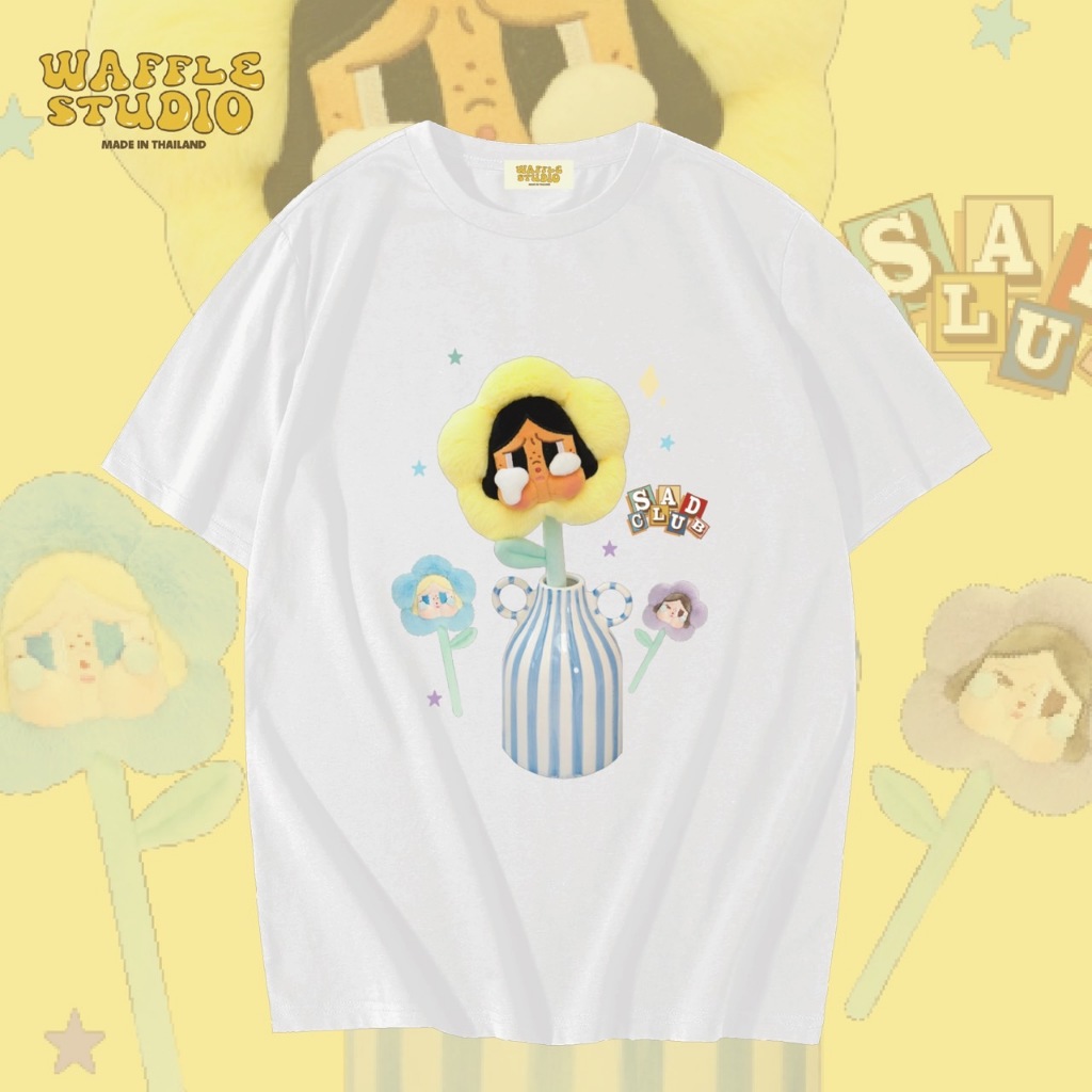 [ ส่งฟรี ] WS0161 เสื้อยืดโอเวอร์ไซส์ เสื้อยืดเกาหลี ผ้าคอตตอน100% เสื้อยืด ครายเบบี้ Crybaby Popmart WAFFLE STUDIO