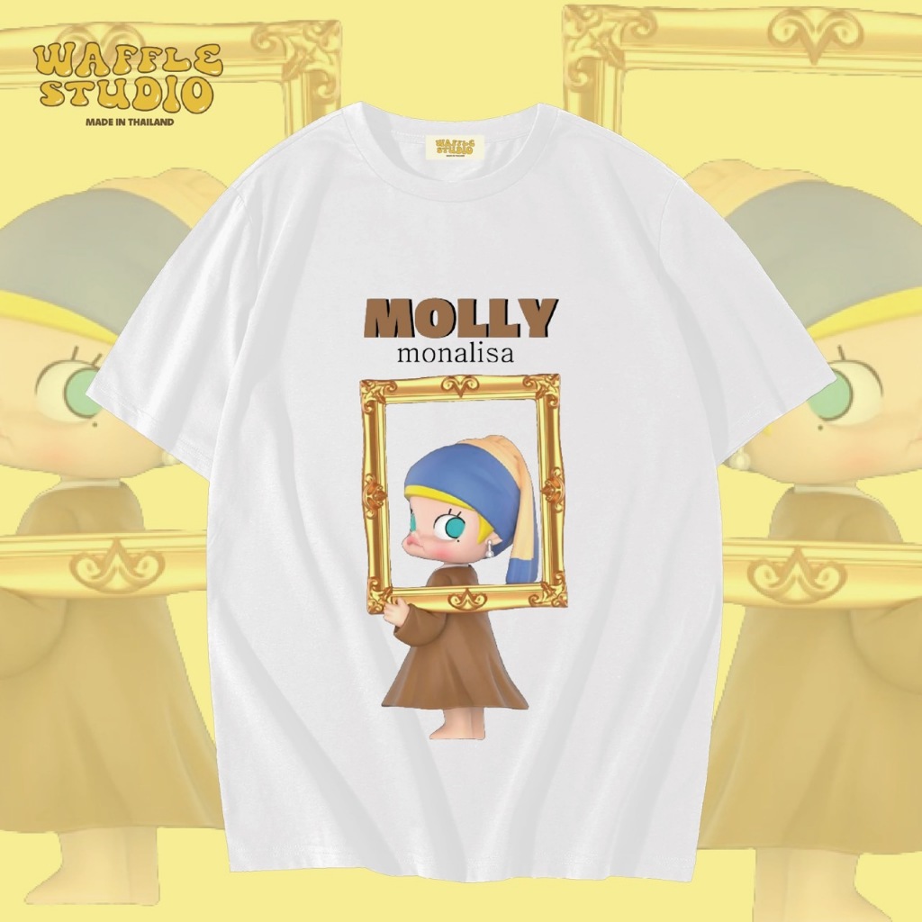 [ ส่งฟรี ] WS0167 เสื้อยืดโอเวอร์ไซส์ เสื้อยืดเกาหลี ผ้าคอตตอน100% เสื้อยืด มอลลี่ Molly Pop Mart WAFFLE STUDIO