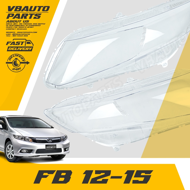 เลนส์ไฟหน้า HONDA Civic FB 2012-2016 [ราคาต่อคู่]