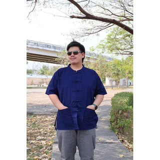 เสื้อหม้อฮ่อมแขนสั้น🌙คอจีน-คอกลม💙อก38-64“🤍ใส่ได้ทั้งชายหญิง💙(ผ้าหม้อฮ่อมแพร่)