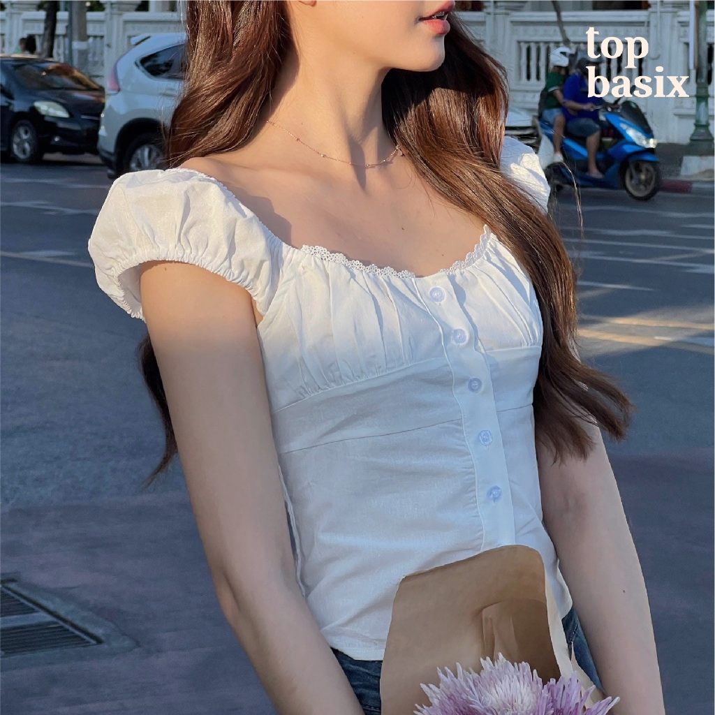 TOPBASIX - Sunflower top เสื้อแขนตุ๊กตา