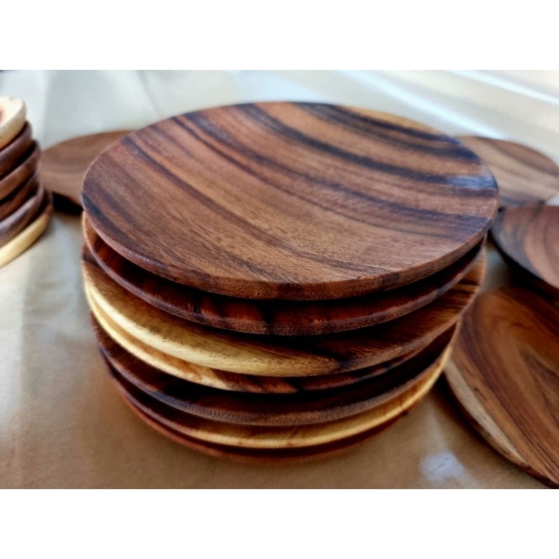 ถาดไม้จานไม้เรียบ แบบญี่ปุ่น japanes sestyle ขนาด MM [20X20cm]